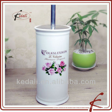 colored decal ceramic toilet brush holder